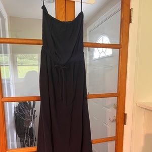 J Crew XS Cotton STRAPLESS Floor length blue dress